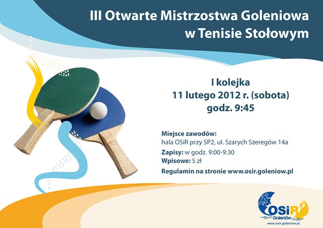 III Mistrzostwa Goleniowa w Tenisie Stołowym